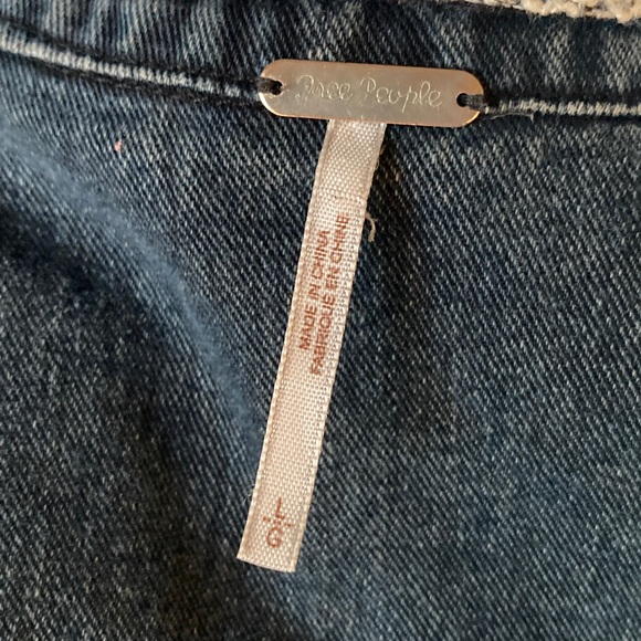 Free People Boho Grunge Hooded Denim Sweatshirt Streetwear Jacket - Picture 12 of 13